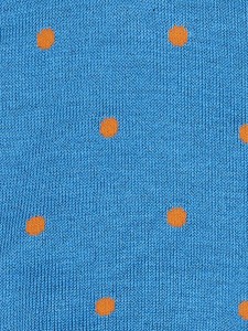 Men's polka dot patterned single-colour crew socks in fresh Cotton - Made in Italy
