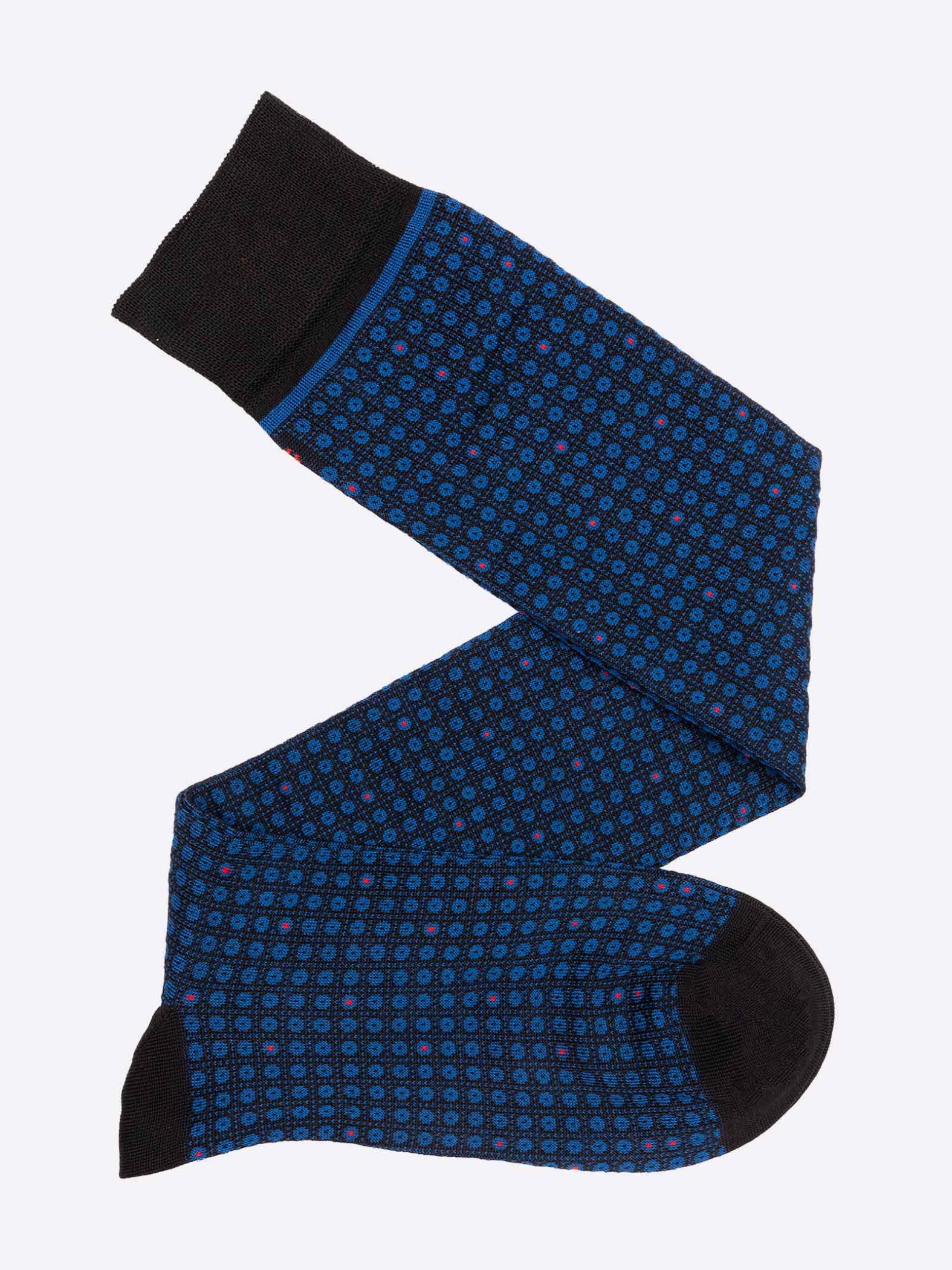Men's tie patterned knee-high socks in fresh cotton - Made in Italy