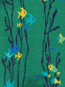 Fish patterned men's knee-high socks in fresh cotton - Made in Italy