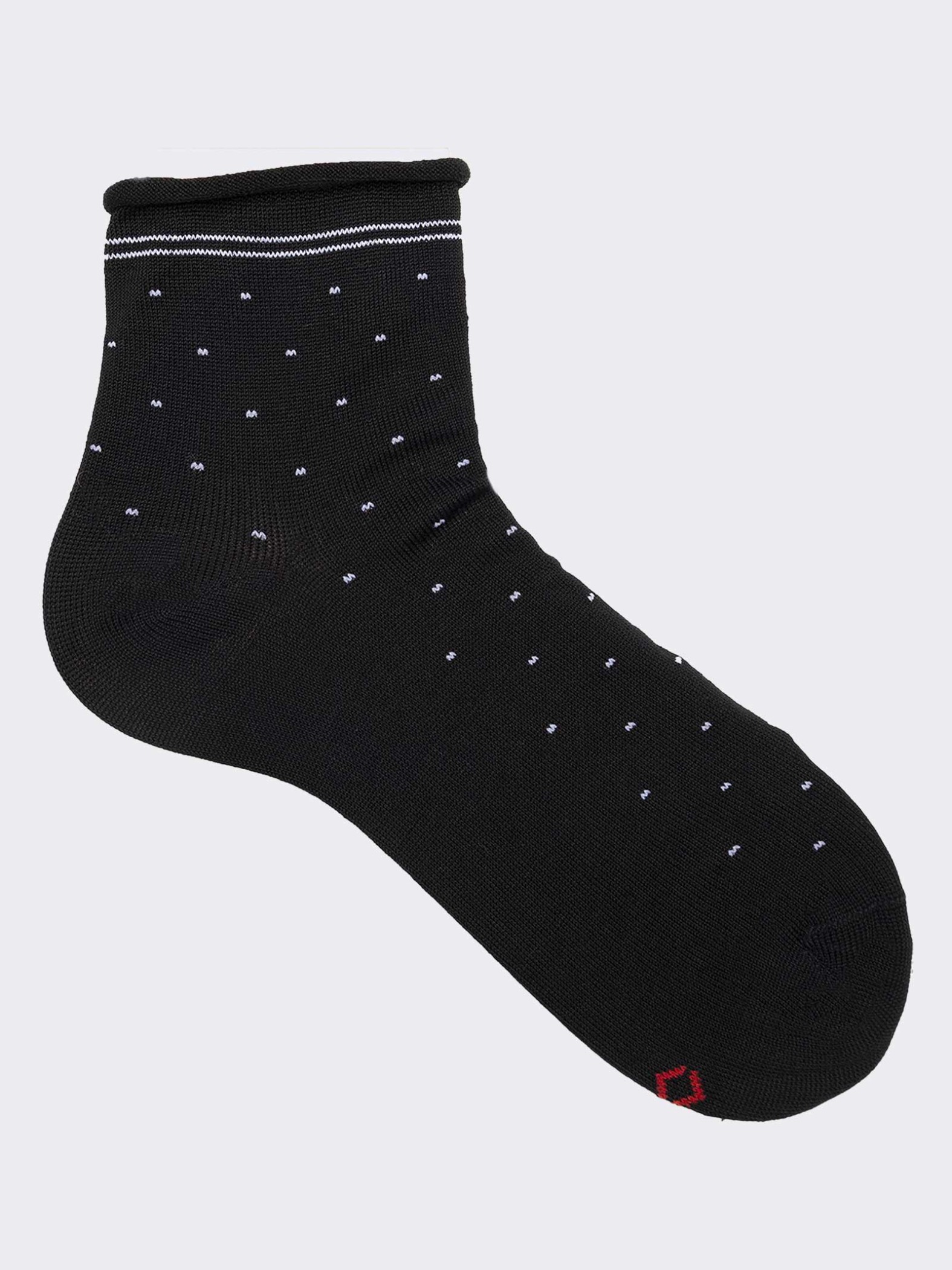 Women's short pincushion patterned socks in fresh cotton - Made in Italy