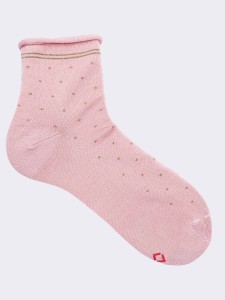 Kurze Socken mit Nadelkissenmuster aus frischer Baumwolle für Damen - Made in Italy