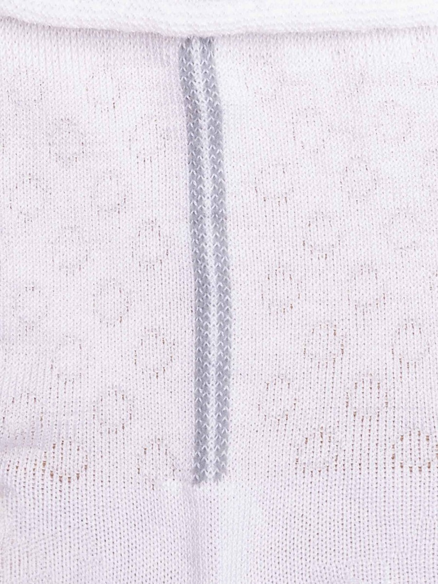Kurze oval gemusterte Damensocken mit Nadelstreifen aus frischer Baumwolle - Made in Italy