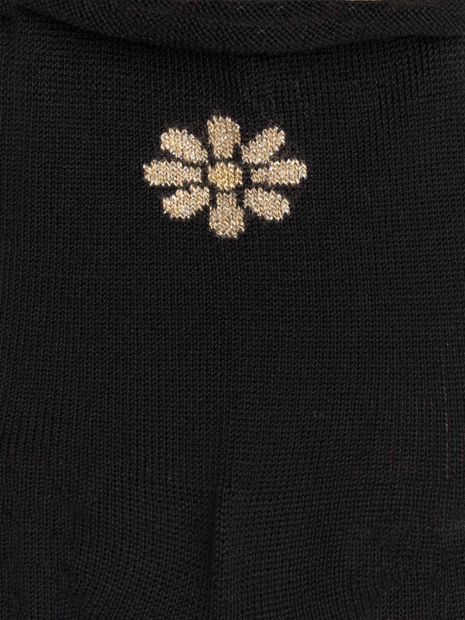 Women's plain calf socks with flower in fresh cotton - Made in Italy