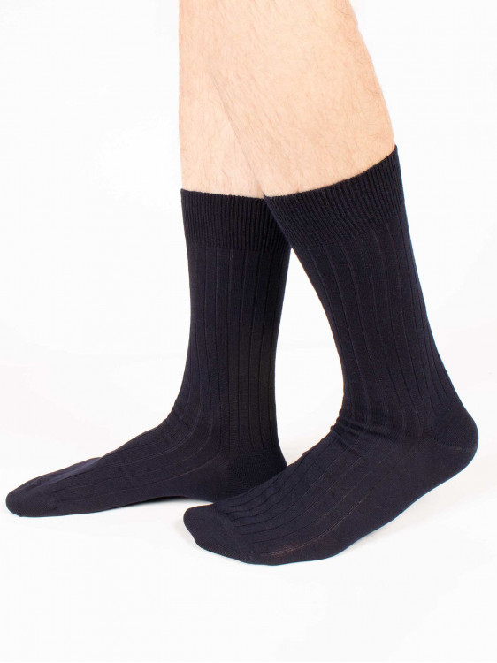 Wide stretch wool calf socks - Made in Italy