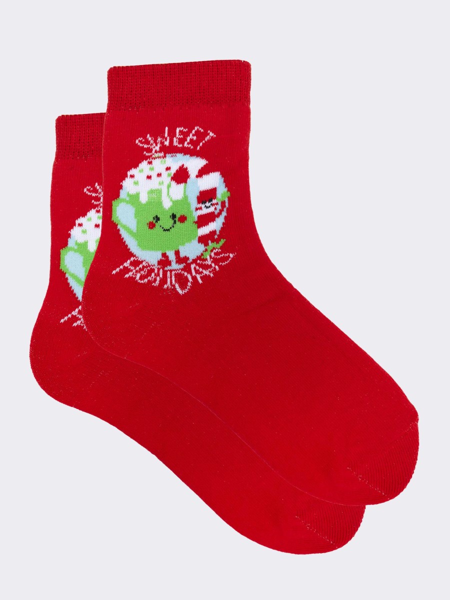 Children's Christmas patterned socks in pack