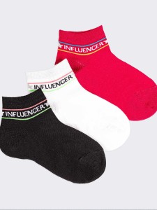 Kurze Socken für Mädchen mit Influencer-Muster aus frischer Baumwolle