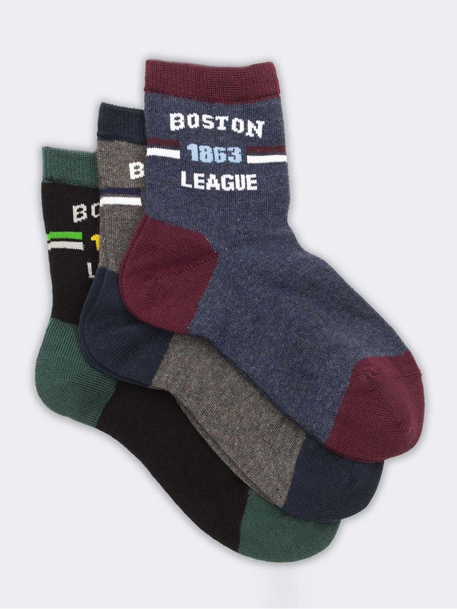 Boston League patterned calf socks for children