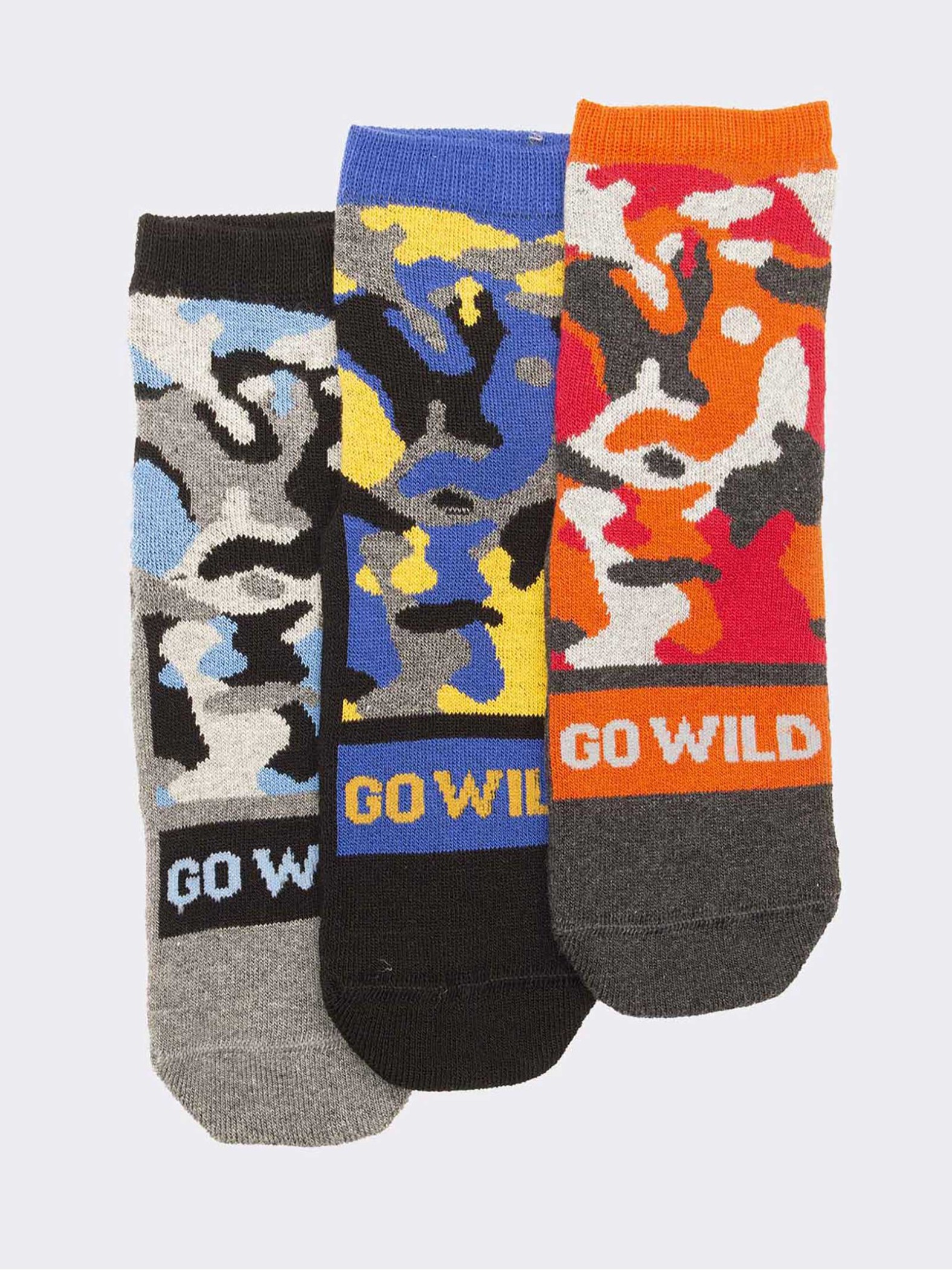Trio of military patterned children's socks