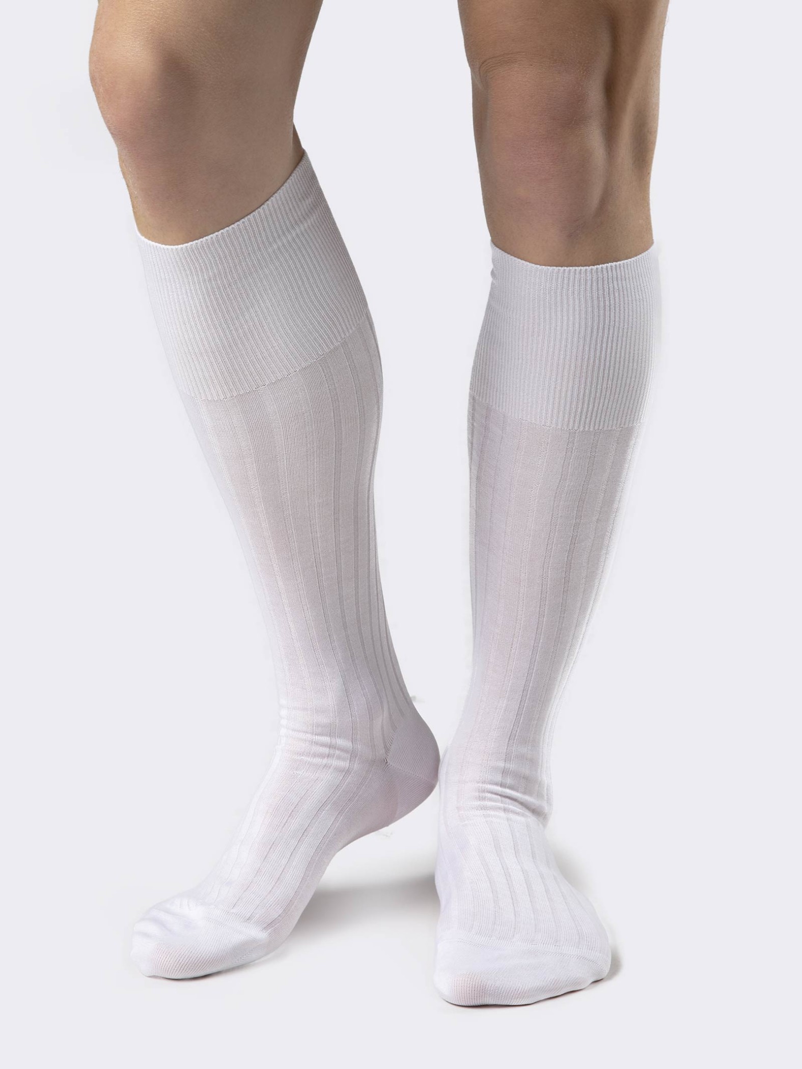 Sanitary long lisle socks without elastic - Made in Italy