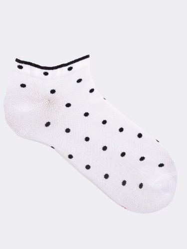 Polka dot patterned women's trainers in cool cotton - Made in Italy
