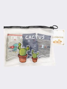 Tris calze baby fantasia in busta regalo "Cactus"