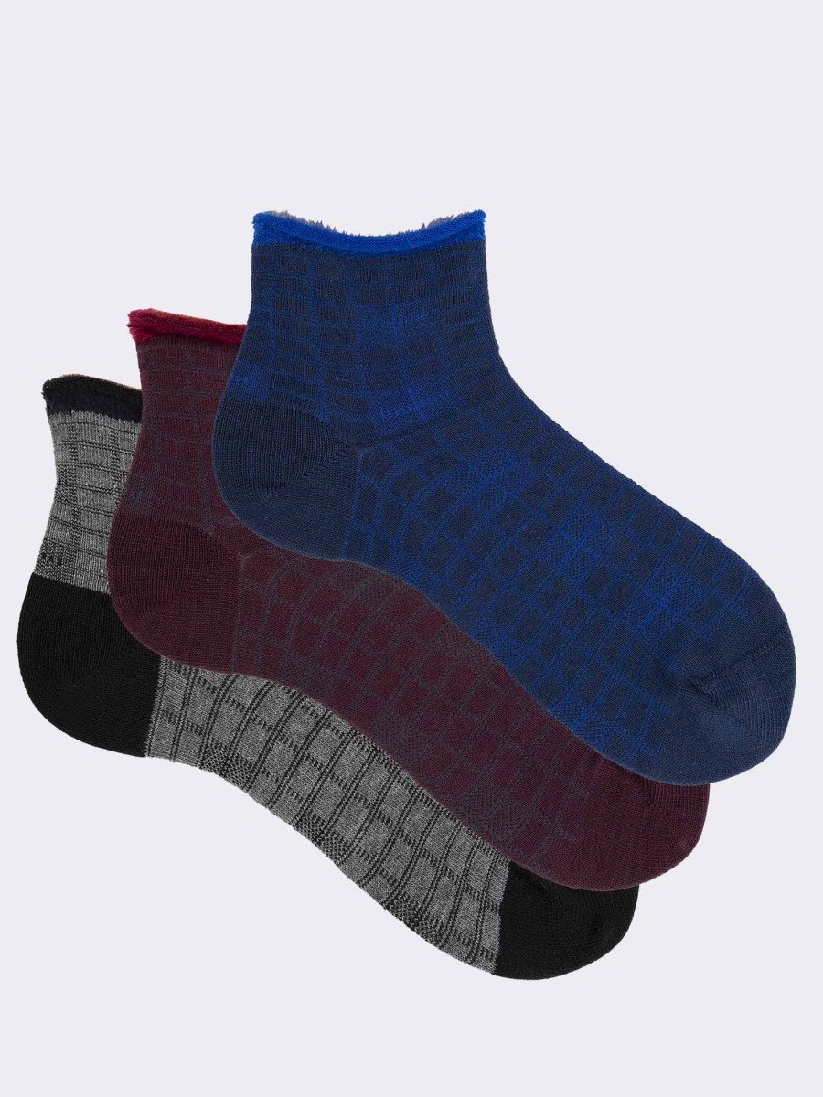 Set of women's patterned socks in warm cotton