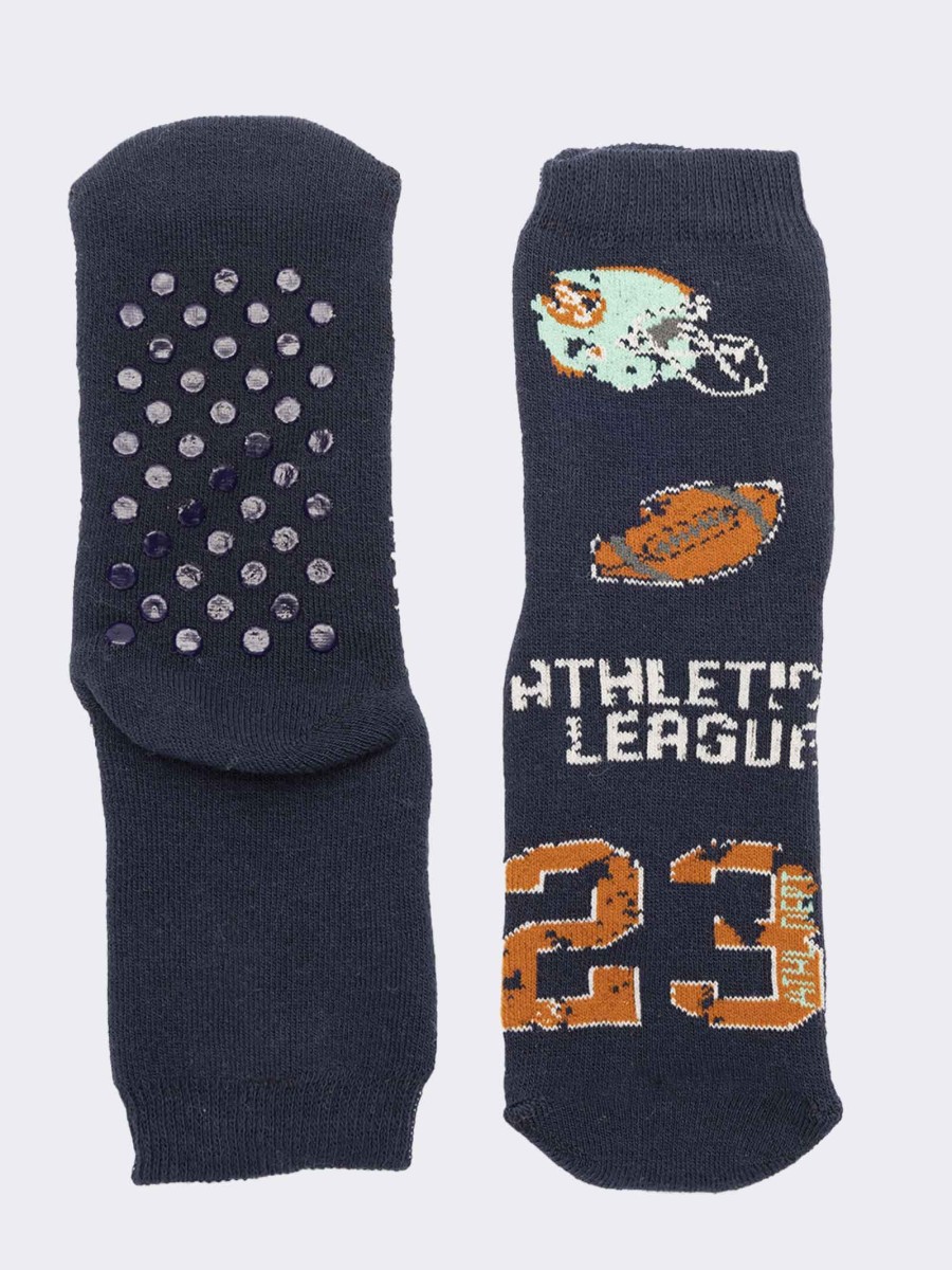 American Football patterned junior calf socks