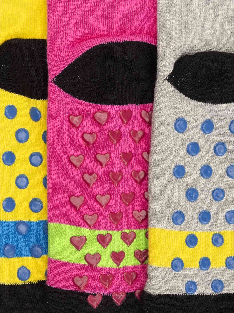 Trio of patterned children's anti-slip socks