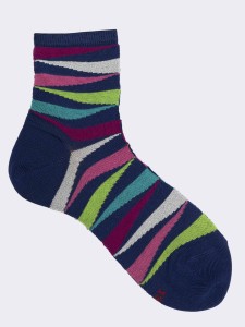 Kurze Socken aus Lurex mit Zickzackmuster