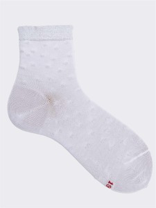 Crew sock with lurex polka dot pattern
