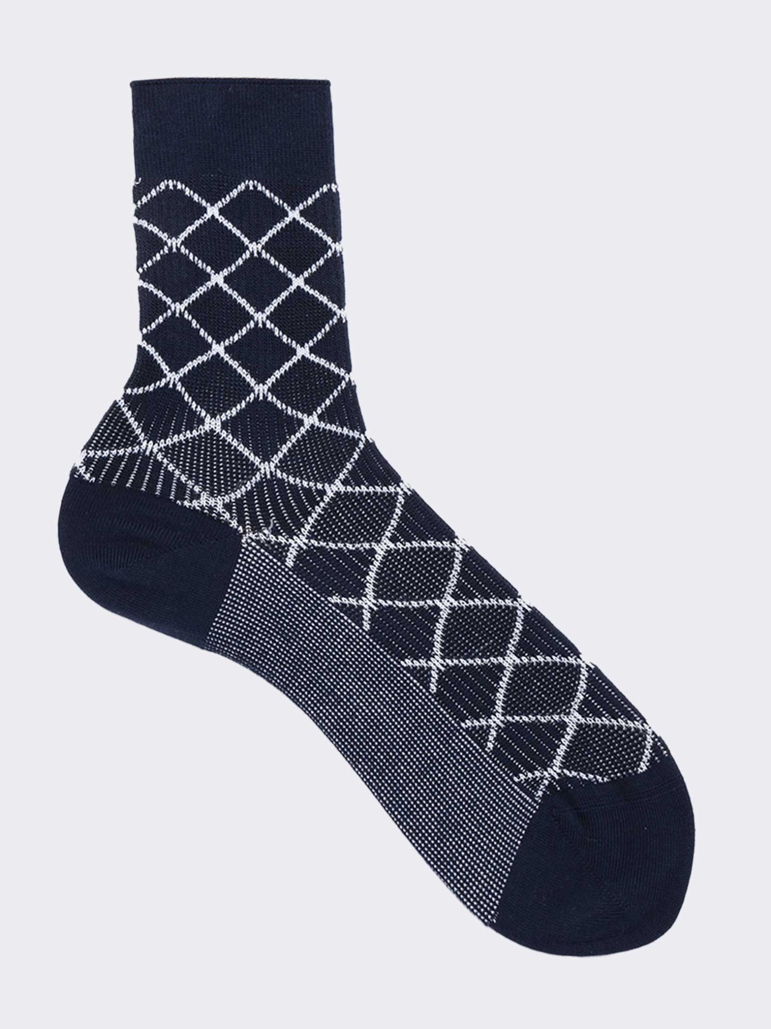 Women's lurex patterned calf socks