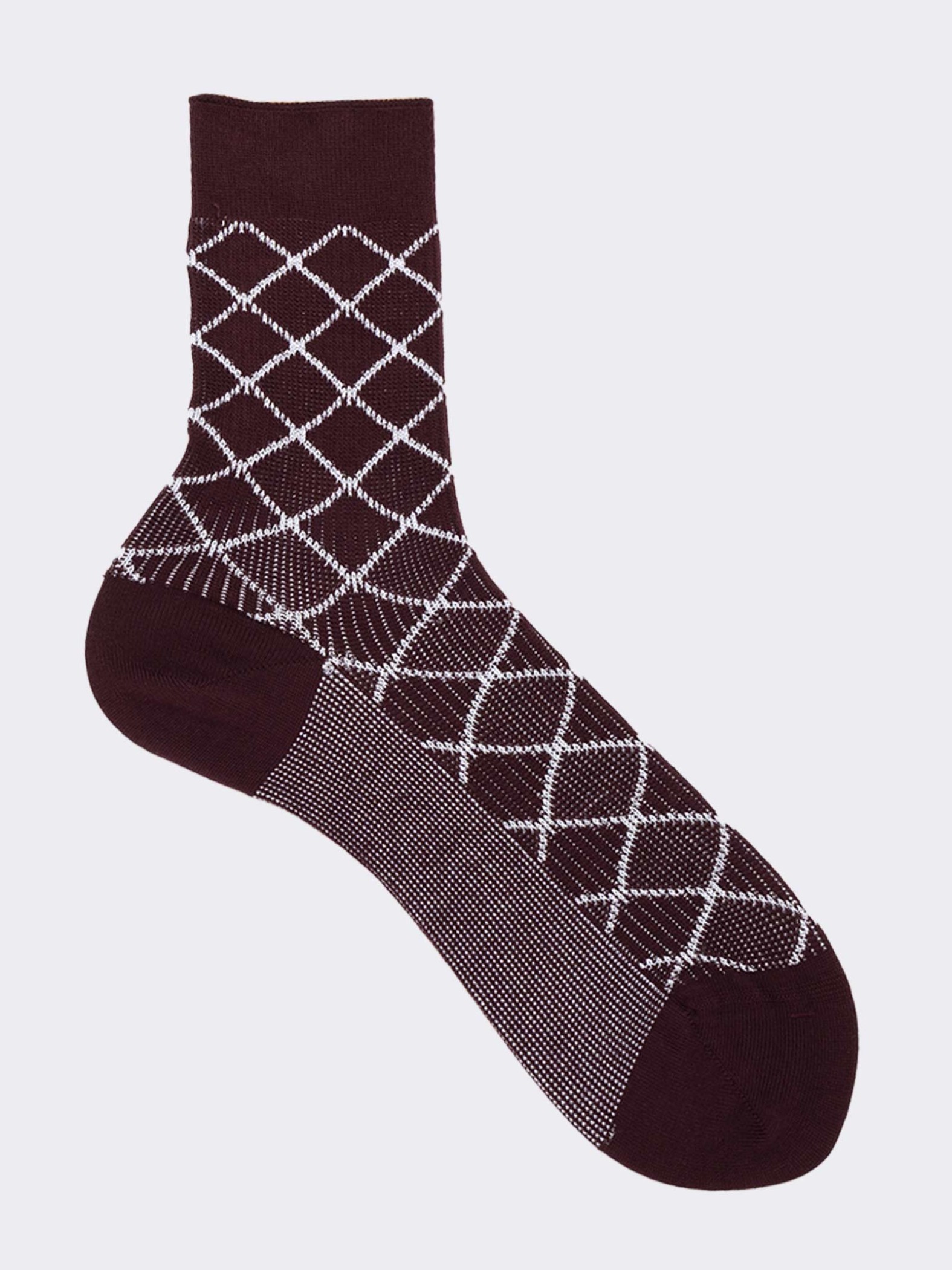 Women's lurex patterned calf socks