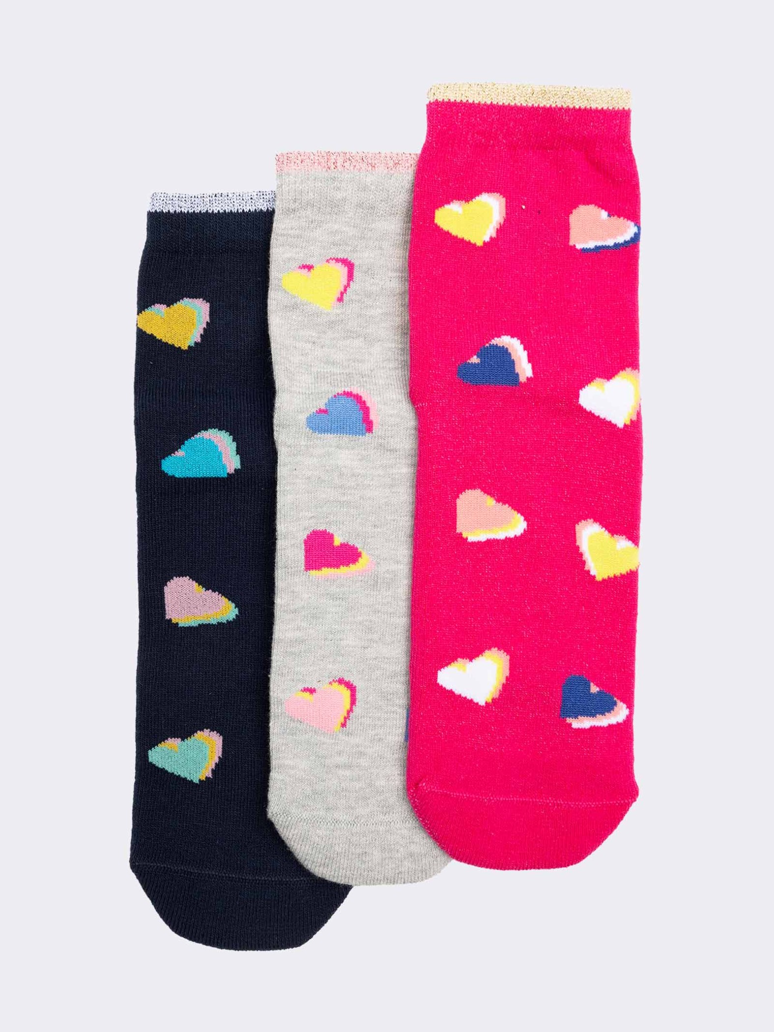 Trio of hearts fantasy socks