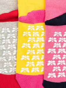 Trio of butterfly patterned socks