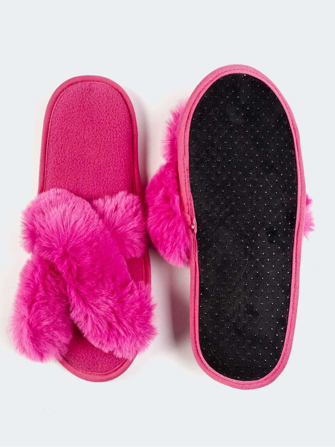 Home Woman's slippers flip flop in soft peluche
