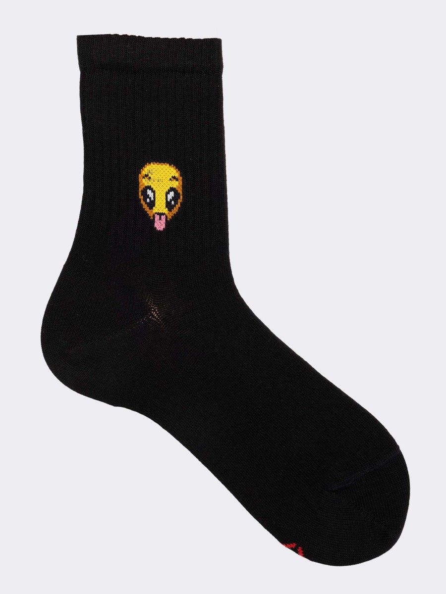 Kurze Socken für Jungen mit Alien-Muster aus kühler Baumwolle