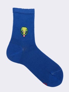 Boy's alien patterned short socks in cool cotton