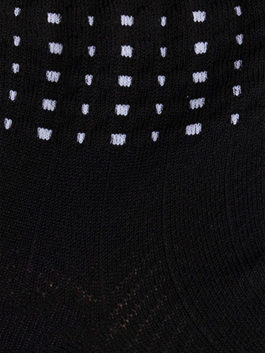 Damen-Crew-Socken aus Baumwolle mit gemustertem Bündchen - Made in Italy