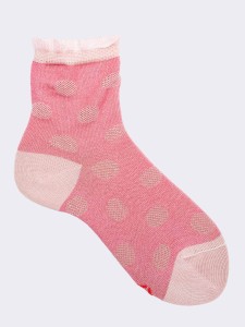 Girl's crew polka dot patterned socks in fresh cotton
