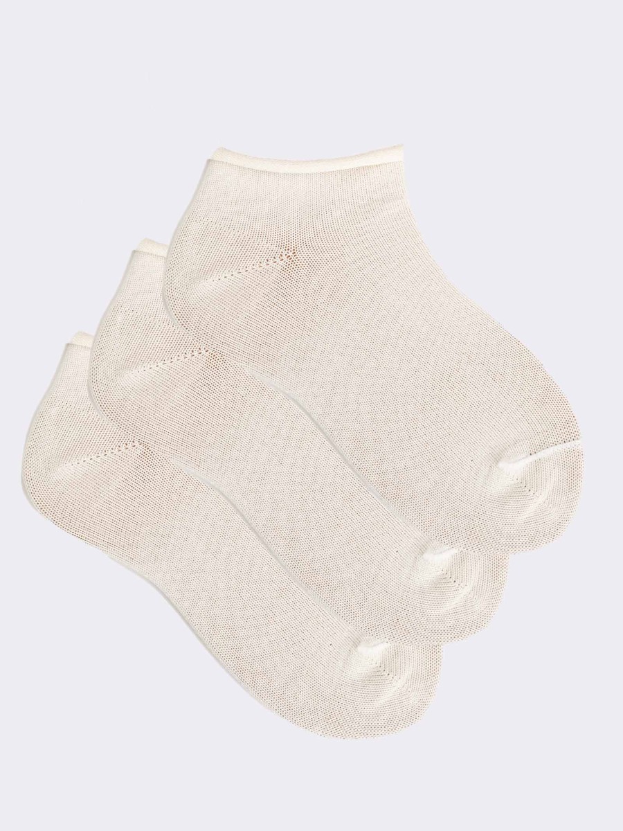 3 Pairs Newborn Baby Socks in Fresh Cotton Made in Italy - Cuff Cut - 0-3 Years