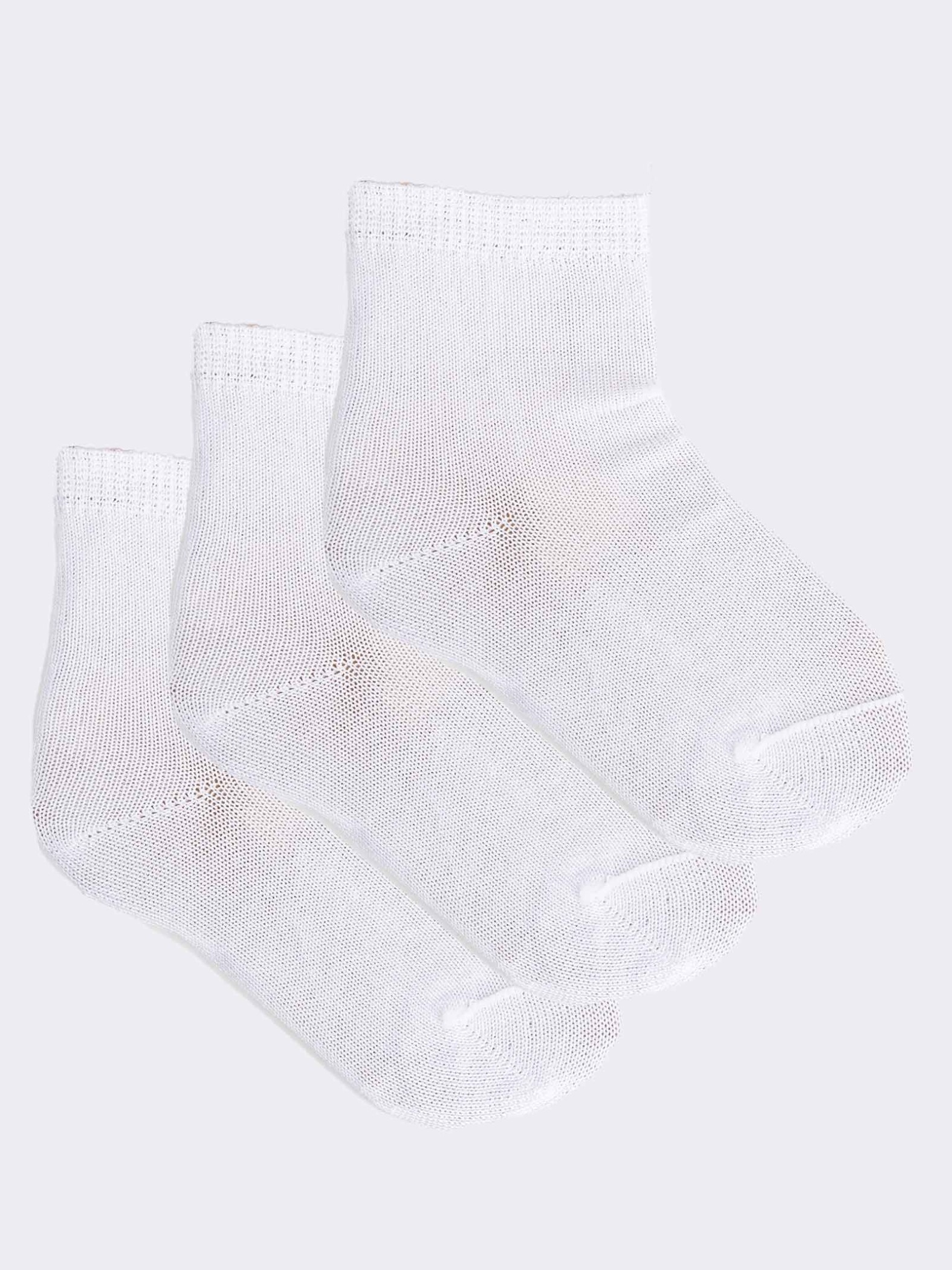 3 Pairs Short Infant Socks Solid Colour - Made in Italy - Fresh Cotton 0-2 Years