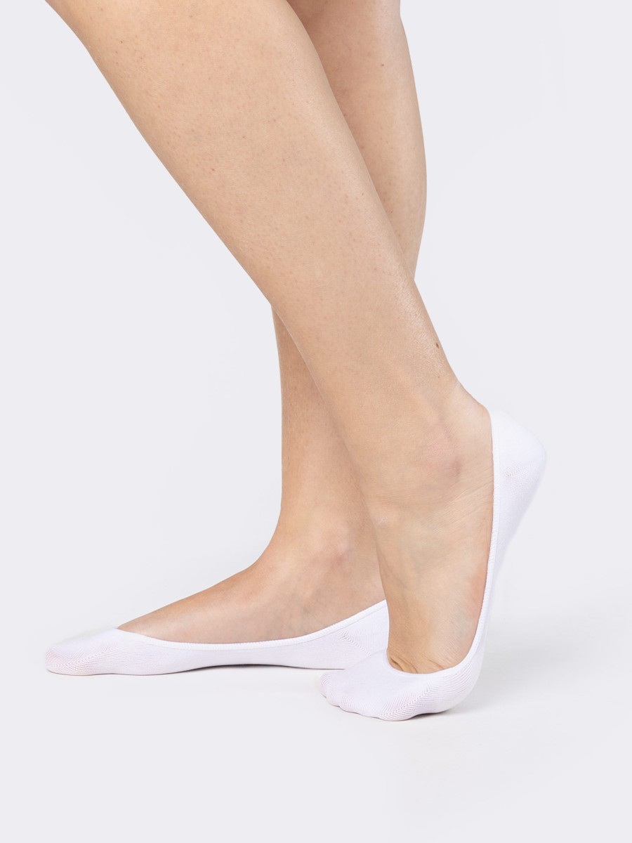 Women's Microfibre Socks with Non-Slip Heel - Ballerina Pattern