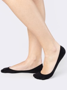 Women's Microfibre Socks with Non-Slip Heel - Ballerina Pattern