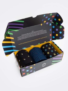 Elegant Gift Box of 3 Pairs of Patterned Men's Socks - Fresh Cotton Made in Italy - Perfect Gift Idea