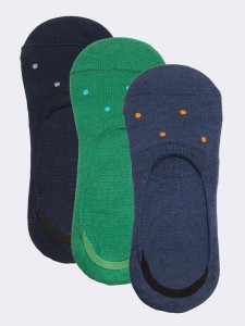 Three-pack of men's colorful polka dot no-show socks in cool cotton - Made in Italy