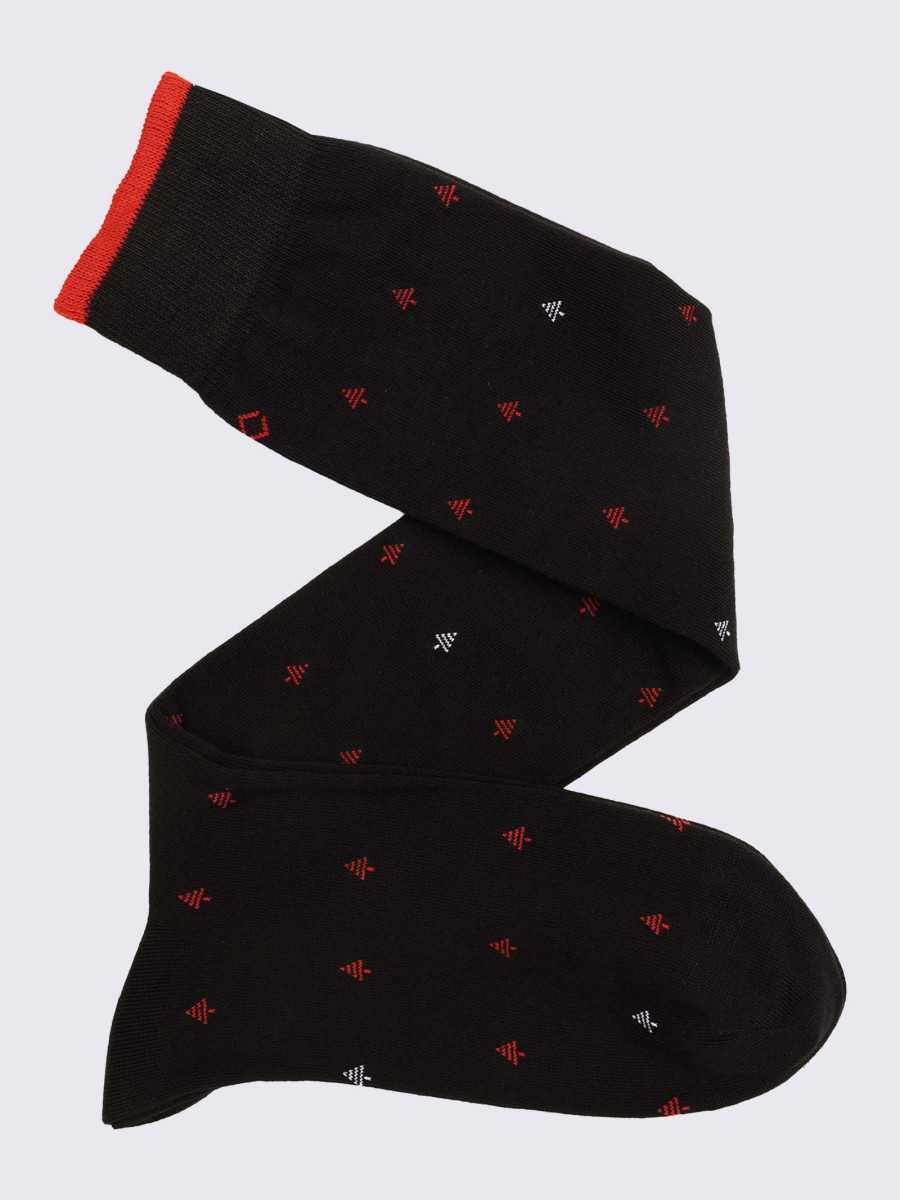 Christmas patterned men's Knee high socks in warm cotton - Made in Italy