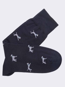 Men's short Dalmatian patterned socks in warm cotton - Made in Italy