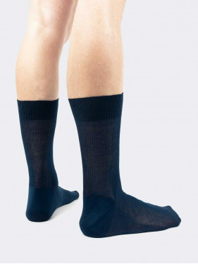 Ribbed 1:1 calf socks, 100% cotton - Made in Italy