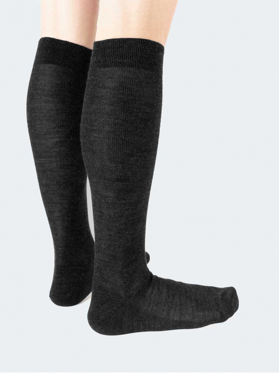 Ribbed 1:1 wool Knee high socks - Made in Italy