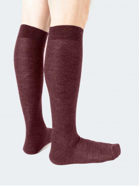 Ribbed 1:1 wool Knee high socks - Made in Italy