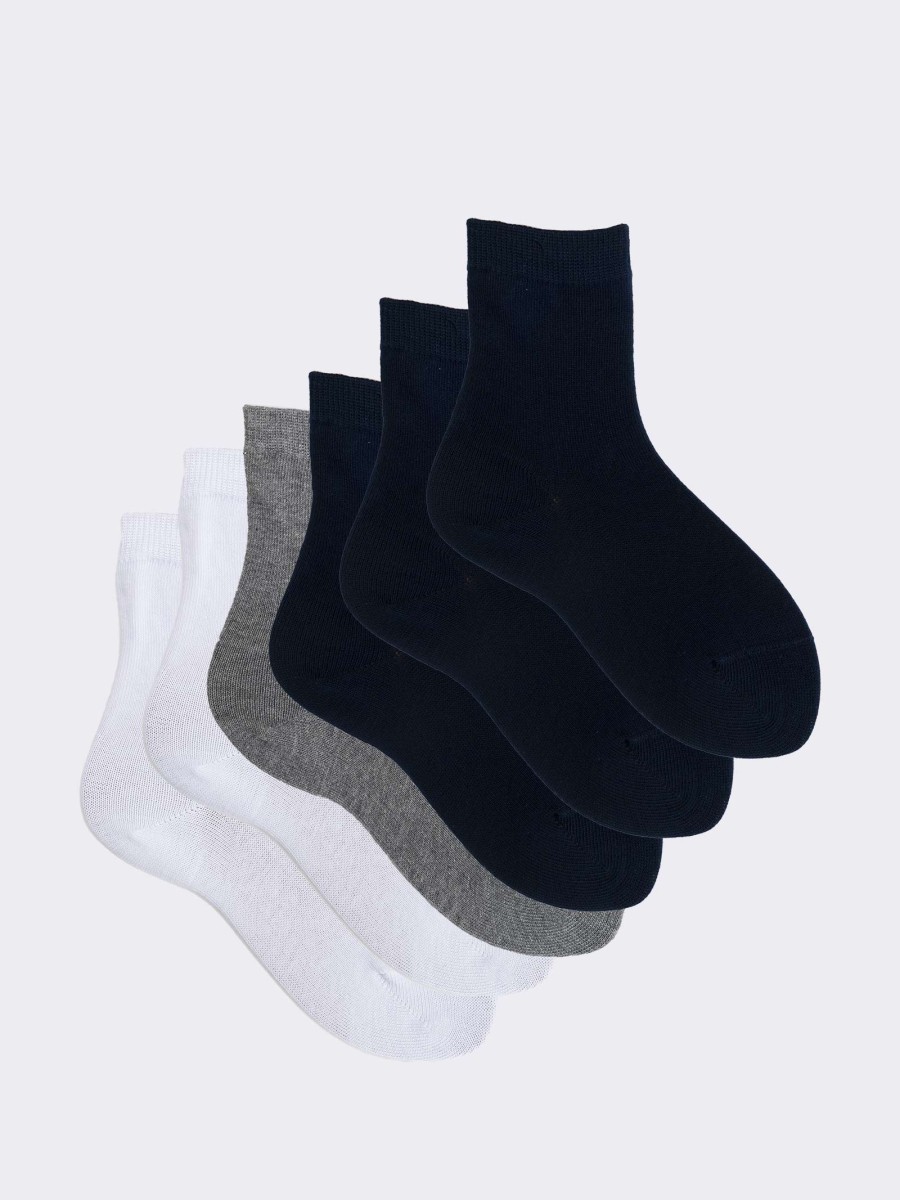Six pairs of children's classic calf socks in warm cotton