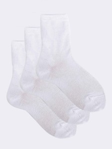 Three pairs of children's warm cotton classic calf socks - Made in Italy