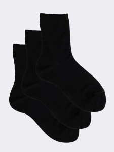 Three pairs of children's warm cotton classic calf socks - Made in Italy