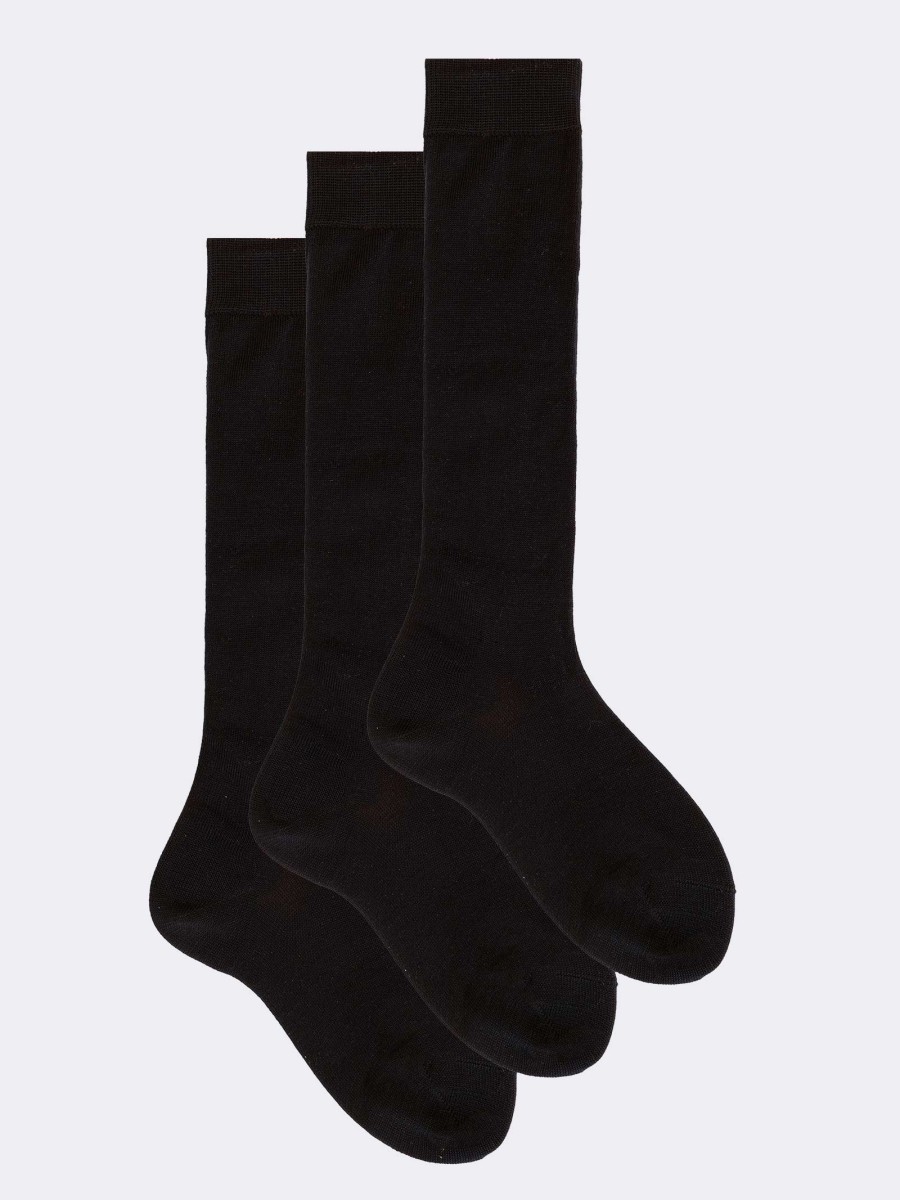 Three pairs of children's classic Knee high socks in warm cotton