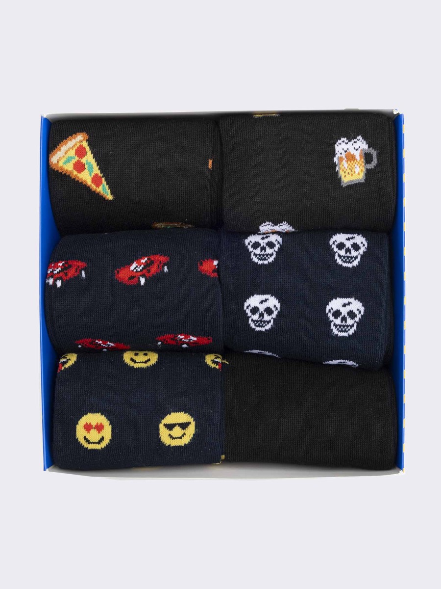 Gift Box Men's Warm Cotton Socks, 6 Pairs Web Fantasy