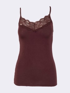 Cashmere & Modal Women's Tank Top with Lace - Elegant and Warm Underwear