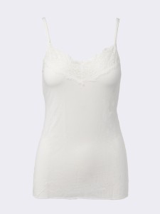 Cashmere & Modal Women's Tank Top with Lace - Elegant and Warm Underwear