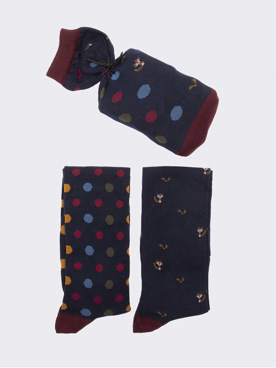 Gift bag 2 pairs - polka dots and foxes