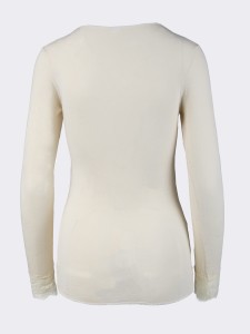 Women's Cashmere and Lace Long-Sleeved Knitwear - Elegant and Warm