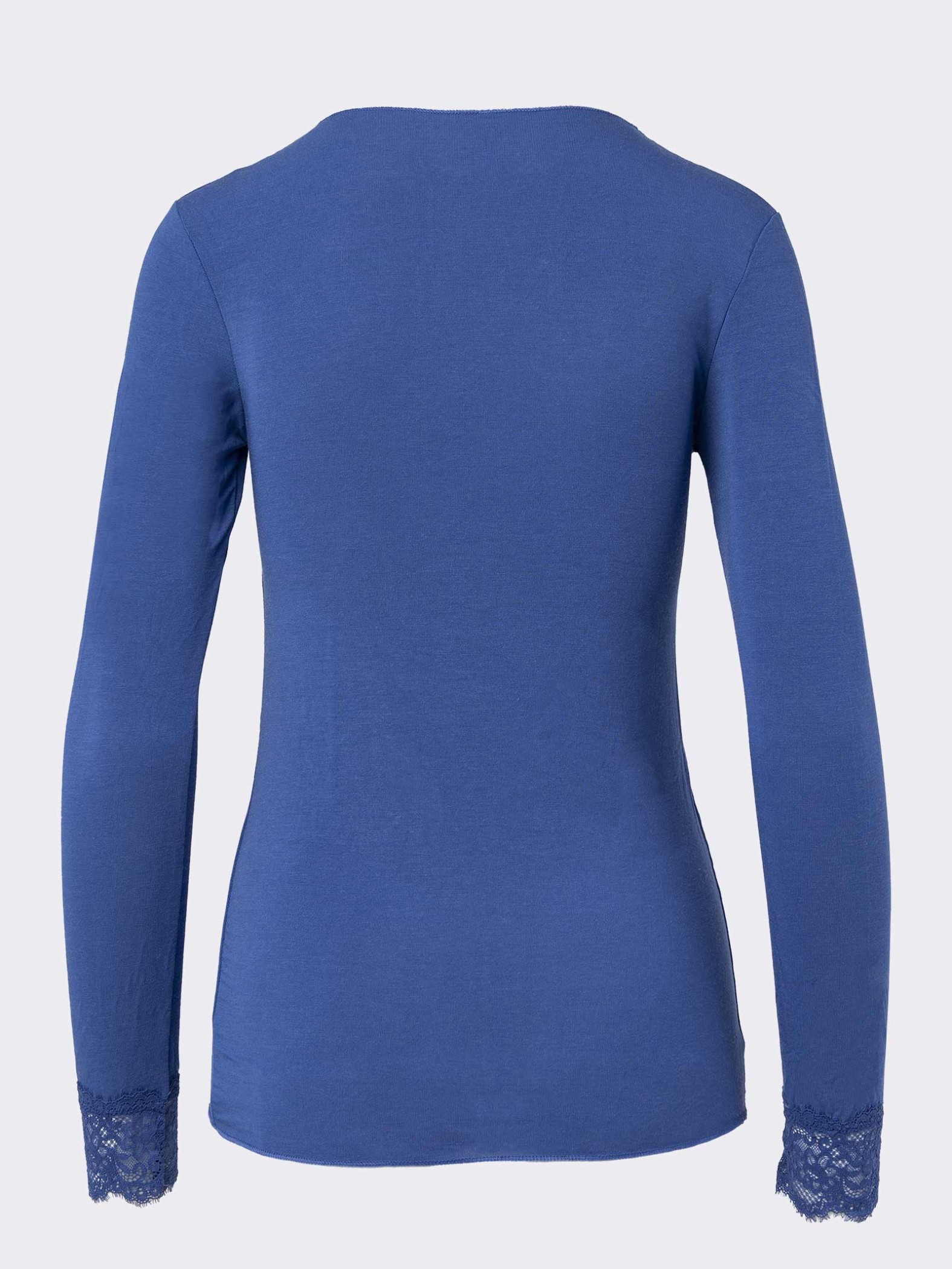 Women's Cashmere and Lace Long-Sleeved Knitwear - Elegant and Warm